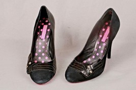 Betsey Johnson Karteri Black Patent Leather Suede Pump High Heels Womens... - $15.80
