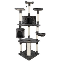 79&quot; Cat Tree Tower Condo Furniture Scratching Post Pet Kitty Play House Black - £113.47 GBP