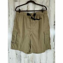 Eddie Bauer Mens Cargo Shorts Size XXL Adjustable Belted Waist Khaki Tan... - $12.84