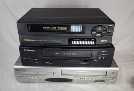 Emerson 2 VCR &amp; 1 VCR/DVD Combo Lot For Parts or Repair Power Shutdown Issues - £36.79 GBP