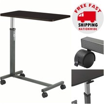 Overbed Table Tray Hospital Bed Rolling NonTilt Adjustable Height Food C... - $59.83