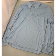 Deyeek Men Polo Shirt Long Sleeve Lightweight Blue Large L - $19.77