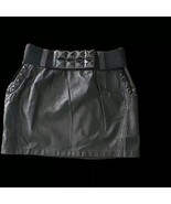 Mischa Barton ~ Black Studded w/Belt ~ BLONDI Skirt ~ Size Large ~ Faux ... - $49.11 CAD