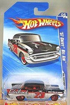 2010 Hot Wheels #103 HW Performance 5/10 &#39;57 CHEVY BEL AIR Black/Silver w/Red5Sp - £7.66 GBP