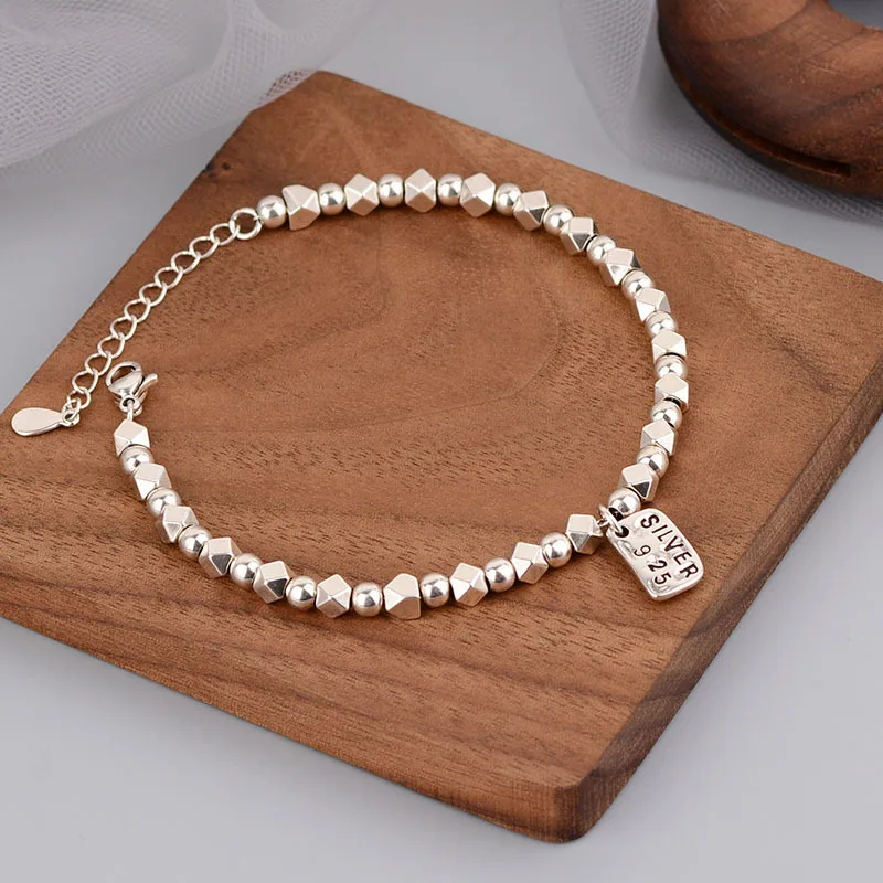 Stamp Bracelets for Women New Trendy Elegant Simple String of Beads Geometric Pa - £15.34 GBP