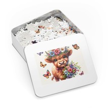 Jigsaw Puzzle in Tin, Highland Cow, Personalised/Non-Personalised, awd-447 (30,  - £28.22 GBP+