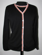 Sag Harbor Black Knit Top Cardigan Sweater Small Effect of Twin set ONE Piece - £19.15 GBP