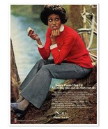 Sears Pants That Fit Woman Eating Apple Vintage 1972 Full-Page Magazine Ad - £7.62 GBP