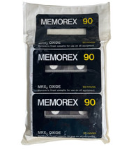 2 Vintage Memorex MRX2 Oxide 90 UNUSED Cassette Tapes in Cases - UNUSED - £15.51 GBP