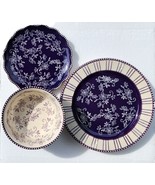 5 PC. Temptations by Tara Floral Lace PURPLE Salad, Dinner Plates &amp; Foot... - $172.63 CAD