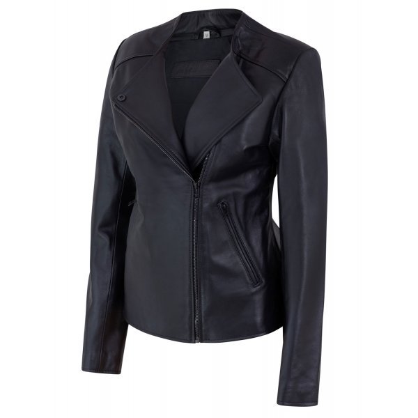 LE Female Cowhide Leather Biker Jacket