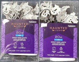 Haunted Living 2x 20 Ct - 7.3 ft LED Indoor Halloween White Ghost Lights... - £15.14 GBP