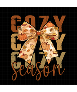 Retro Cozy Season PNG, Fall Coquette Bow PNG, Thanksgiving PNG, Autumn C... - $2.50