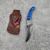 Custom Handmade Damascus Steel Pocket Knife Folding Blade Hunting Campin... - $99.00