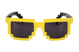 Yellow 8 Bit Pixel Costume Glasses Computer Video Game GEEK NERD COSPLAY... - £4.73 GBP