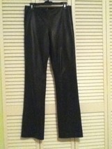 NEW Nicole Miller Collection Black Leather Lined Zip Pants (Size 8) - MS... - £78.62 GBP