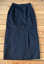 classiques entier Vintage women’s wool front slit skirt size 6 black RTR1 - £14.09 GBP