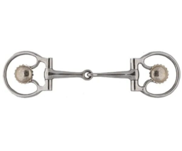 Western Saddle Horse Offset D Ring Snaffle Bit 5&quot; w/ Engraved Silver Conchos - £27.25 GBP