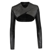 Giacca da donna Bolero in pelle nera con coprispalle taglia XS SML XL XXL... - £110.14 GBP