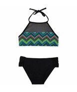 Girl&#39;s O&#39;rageous Swimsuit Top ONLY--Black Chevron--Size 14 - £3.94 GBP