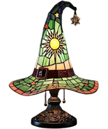 Witch Hat Lamp Stained Glass Resin, Handmade Gothic Witch Hat Lamp, Smal... - $413.06 MXN
