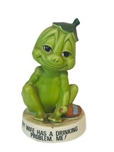 Frog Figurine vtg anthropomorphic Toad Quotes Gift Enesco Wife Drinking Problem - £23.31 GBP