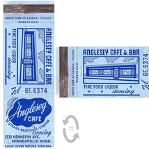 Vintage Matchbook Cover Anglesy Cafe Minneapolis MN  restaurant bar 1940s - $12.86