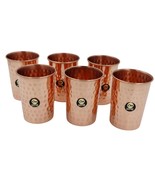 Set of 6 Stylish Pure Copper Glass Tumbler, Drinkware, with Many ayurved... - £46.60 GBP
