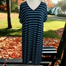 C&amp;C California Striped Dress Sz 1X Jersey Knit Shift Beach Vacation Crui... - £15.78 GBP