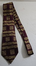 Vintage Patrick Francis Ireland Burgundy &amp; Gold Silk Neck Tie Neck Tie - $350.81 MXN