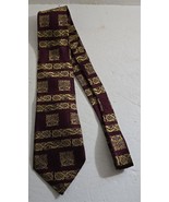 Vintage Patrick Francis Ireland Burgundy &amp; Gold Silk Neck Tie Neck Tie - $350.81 MXN