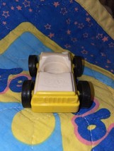 VINTAGE FISHER PRICE PLAY FAMILY Parking Garage 930-YELLOW CAR-LITTLE PE... - $4.94