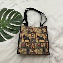 Vintage 90s Tapestry Tote Bag Purse Faithful Companion Dog Puppy Brown - $28.70