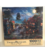Disney Parks Thomas Kinkade Pirates of Caribbean Black Pearl 1000 piece ... - $47.40 CAD