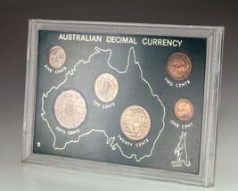 1972 Australia 6 Coin Unofficial Mint Set in Green Plastic Holder - $142.95