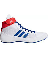 Adidas G25909 HVC Youth Kids Size 4 Wrestling Shoes White w/ Blue Stripes - $745.80 MXN