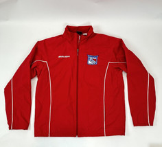 Oakville Blades OJHL Bauer Team Jr Ice Hockey Red MEDIUM Jacket Zip Windbreaker - £31.69 GBP