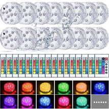 16 Pack Submersible Led Lights With Remote Pool Underwater Led Light Battery Ope - £73.53 GBP