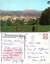 Oregon Portland &amp; Mt. Hood View of &quot;City of Roses&quot; Posted 1961 VTG Postcard - £7.51 GBP