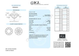 Round Loose Diamond (1.09 Ct Blue( Enhanced) SI2(Enhanced) Clarity) IGL  - £1,227.33 GBP