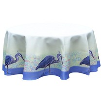 Betsy Drake Blue Heron 58 Inch Round Tablecloth - £54.75 GBP