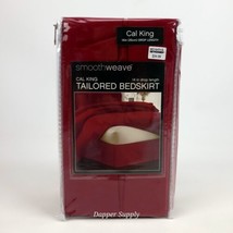 Smoothweave Red Tailored Bed Skirt 14&quot; Drop Cal King 72&quot; x 84&quot; New - £21.56 GBP