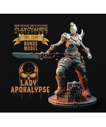 3D Printed Clay Cyanide Large Figure Lady Apokalypse Ragnarok D&amp;D - $1,416.36 MXN+