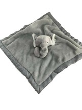 Carters Gray Elephant Lovey Plush Security Blanket Toy Satin Edge Underside Baby - $11.88