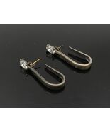 DESIGNER 925 Silver &amp; 14k GOLD  Vintage Cubic Zirconia JHoop Earrings EG... - $89.99