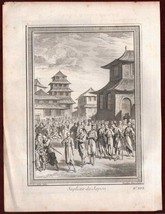 1749 Suplices du Japon Schley Copperplate Engraving Japan Prevost Punishment - £47.33 GBP