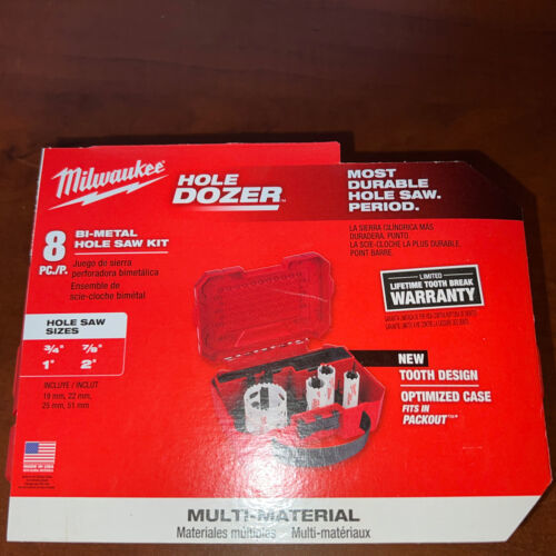 NEW Milwaukee 8-Piece Packout Compatible Hole Dozer Bi-Metal Hole Saw Set USA - $38.12