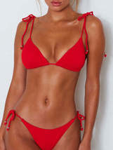 Beach Vacation Solid Color Pit Strip Sexy Bikini |Gulf Coast Beachwear - £12.16 GBP