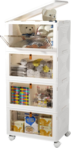 4 Tier Stackable Storage Bins with Lids, 23Qt Plastic Storage Containers... - $61.69