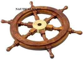 NauticalMart Sailors Special Wooden Ship Wheel 15&quot; Pirate Gift - £36.31 GBP